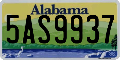 AL license plate 5AS9937