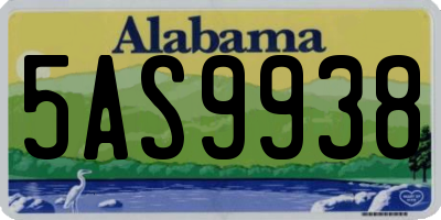AL license plate 5AS9938