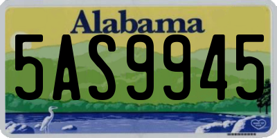 AL license plate 5AS9945
