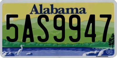 AL license plate 5AS9947
