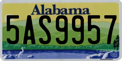 AL license plate 5AS9957