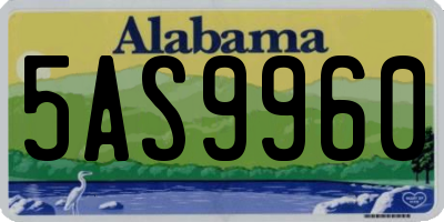AL license plate 5AS9960