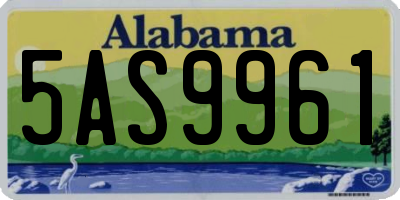 AL license plate 5AS9961
