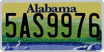 AL license plate 5AS9976