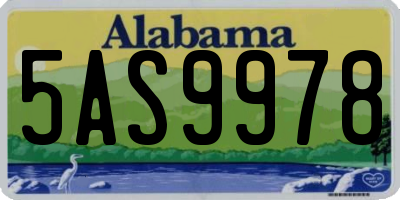 AL license plate 5AS9978