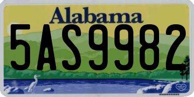 AL license plate 5AS9982