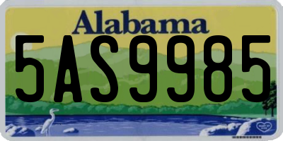 AL license plate 5AS9985