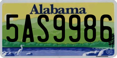 AL license plate 5AS9986