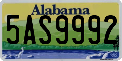 AL license plate 5AS9992