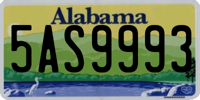 AL license plate 5AS9993