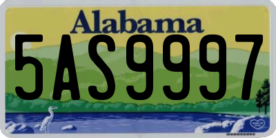 AL license plate 5AS9997