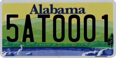 AL license plate 5AT0001