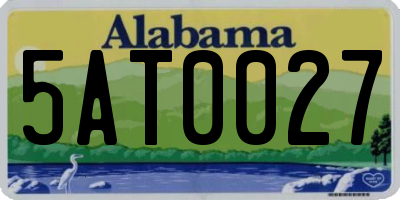 AL license plate 5AT0027