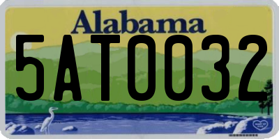 AL license plate 5AT0032