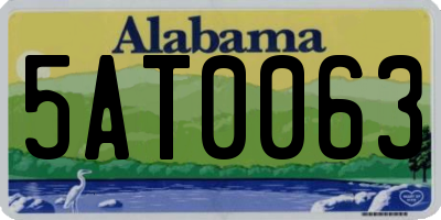 AL license plate 5AT0063