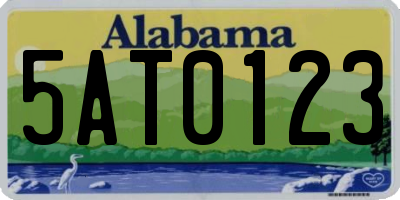 AL license plate 5AT0123