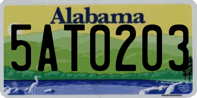 AL license plate 5AT0203