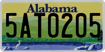 AL license plate 5AT0205