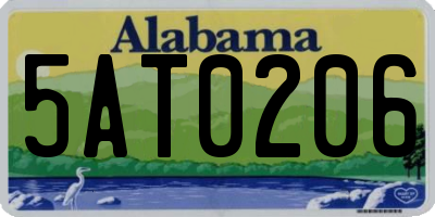 AL license plate 5AT0206