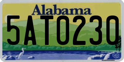 AL license plate 5AT0230