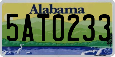 AL license plate 5AT0233