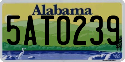AL license plate 5AT0239