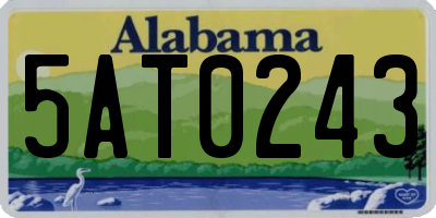 AL license plate 5AT0243