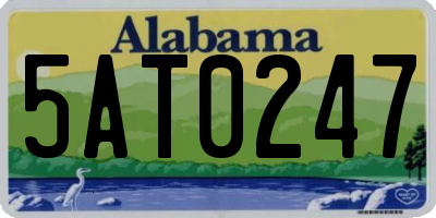 AL license plate 5AT0247