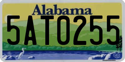 AL license plate 5AT0255