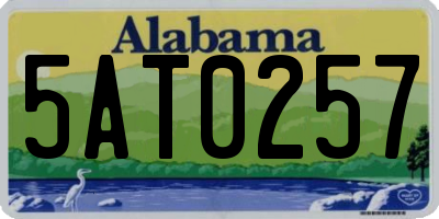 AL license plate 5AT0257