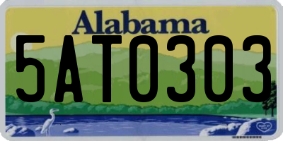AL license plate 5AT0303