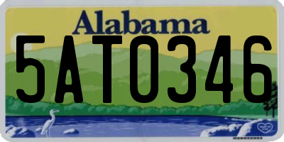 AL license plate 5AT0346