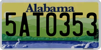 AL license plate 5AT0353