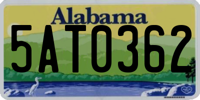 AL license plate 5AT0362