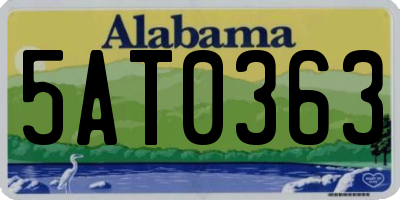 AL license plate 5AT0363