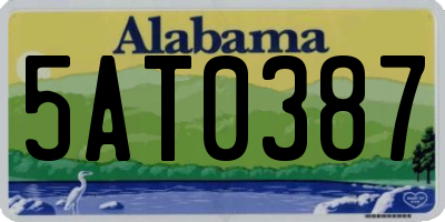 AL license plate 5AT0387