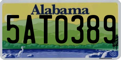 AL license plate 5AT0389