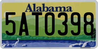 AL license plate 5AT0398
