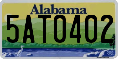 AL license plate 5AT0402