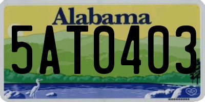 AL license plate 5AT0403