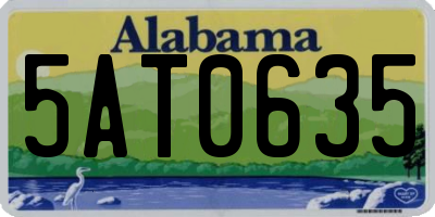AL license plate 5AT0635