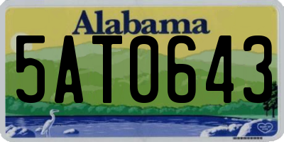 AL license plate 5AT0643