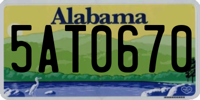AL license plate 5AT0670