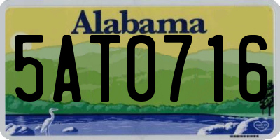 AL license plate 5AT0716