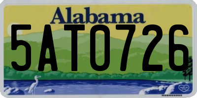 AL license plate 5AT0726