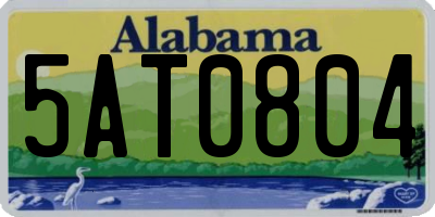 AL license plate 5AT0804