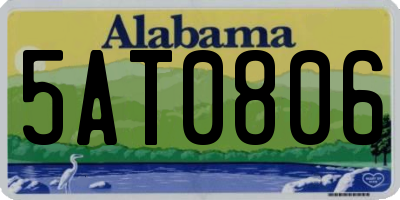 AL license plate 5AT0806