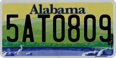 AL license plate 5AT0809