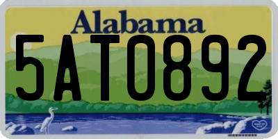 AL license plate 5AT0892
