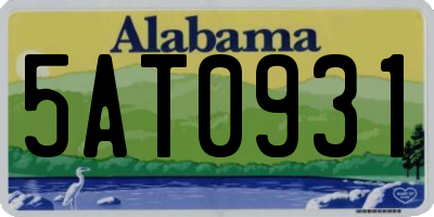AL license plate 5AT0931